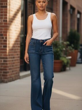 MICHAEL Michael Kors Dark Blue Flare Jeans